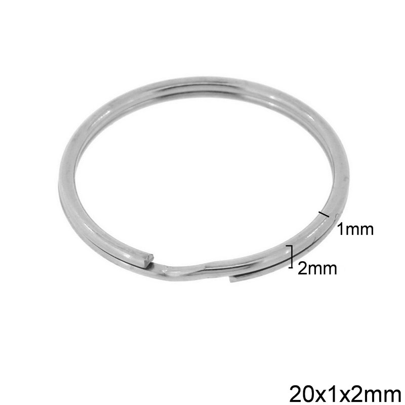 Iron Split Ring Rounded Wire 20x1x2mm