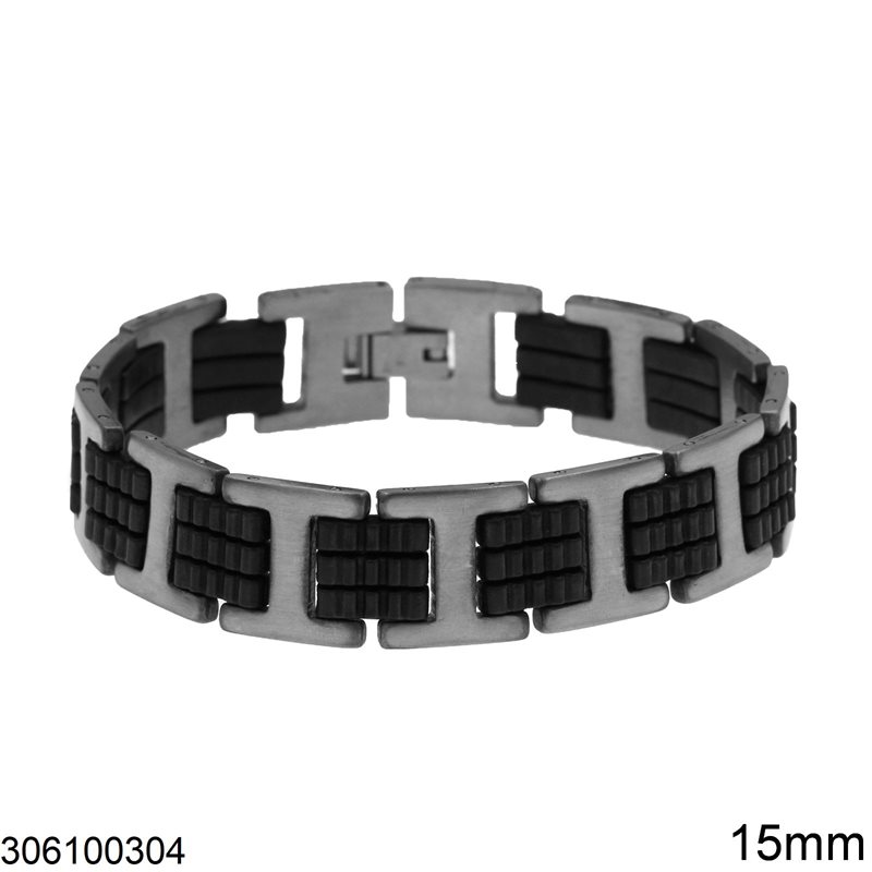 Stainless Steel Bracelet 15mm, Two Tone
