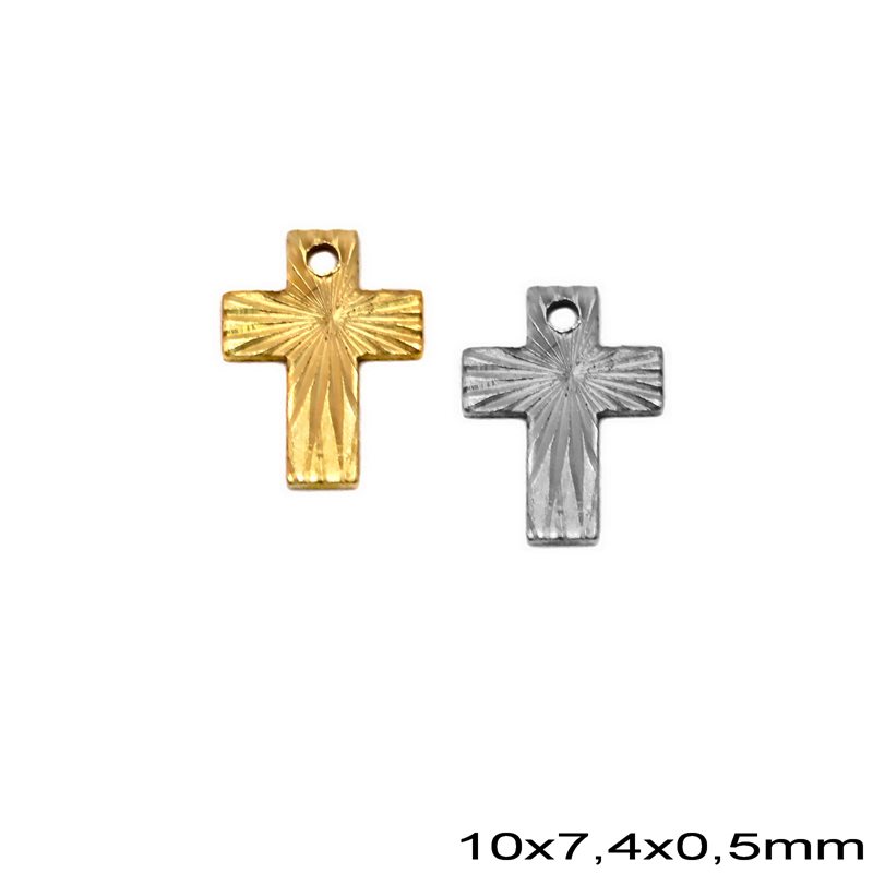 Brass Stamped Cross 10x7,4mm