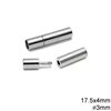 Pop Clasp Round Tube 17.5x4mm with 3mm hole