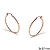 Stainless Steel Oval Hoop Earrings 3x35-55mm