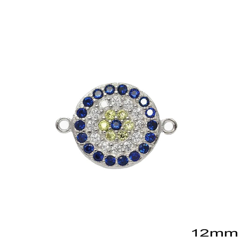 Silver 925 Spacer with zircon 12mm 