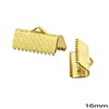 Iron Textured Rectangular Crimp End with Spikes 16mm 