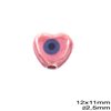 Χάνδρα Κεραμική Καρδιά με Μάτι 12x11mm Φ2.5mm