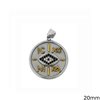 Silver 925 Pendant Jesus Christ with evil eye and zircon 20mm