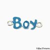 Silver 925 Enameled Pendant & Spacer "Boy" 15mm, 18x7mm