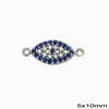 Silver 925 Pendant & Spacer  Evil Eye with Zircon 5x10mm