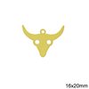 Brass Stamped Bull Head 16x20mm
