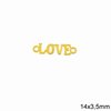 Brass Stamped Spacer 'LOVE' 14x3,5mm