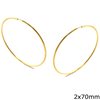 Silver 925 Hoop Earrings  2x12-85mm