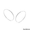 Silver 925 Hoop Earrings  2x12-85mm