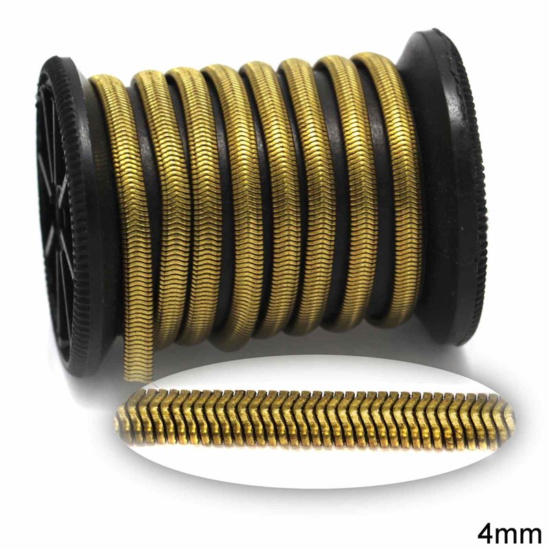 Αλυσίδα Μπρούτζινη Φίδι Πλακέ 4mm