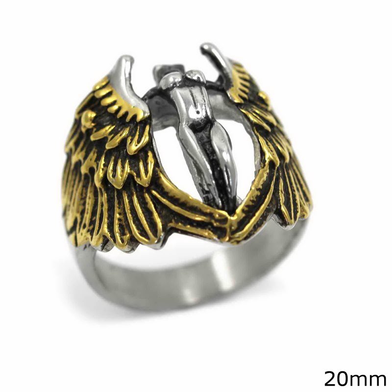 Δαχτυλίδι Ατσάλινο  Άγγελος 20mm
