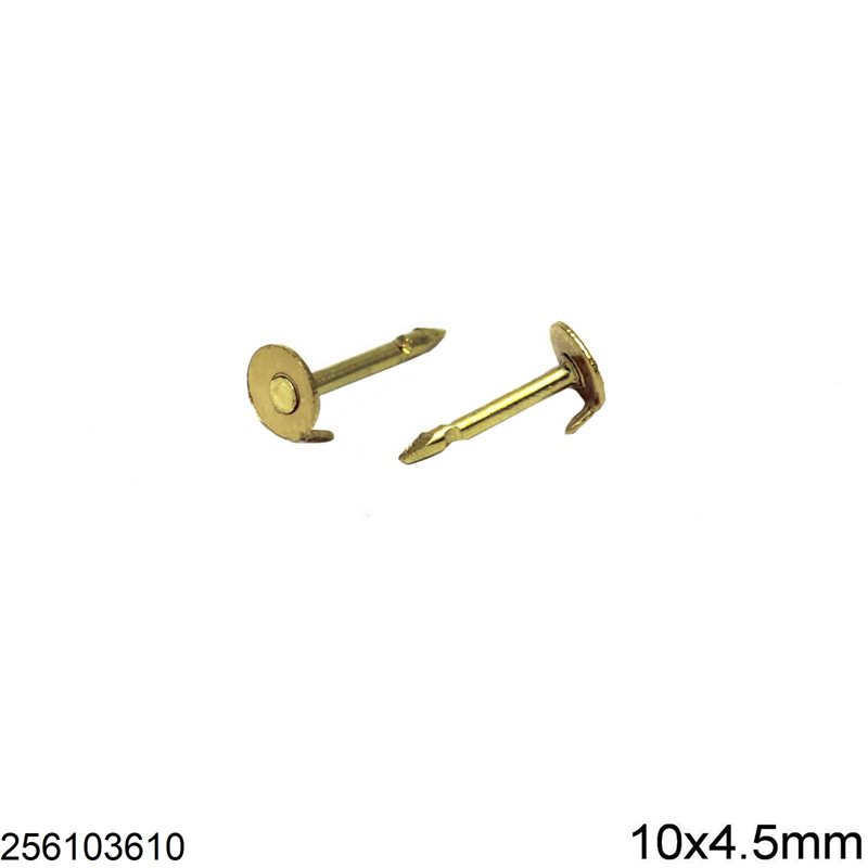 Brass Nail with Base for Pin Backs 10x4,5mm