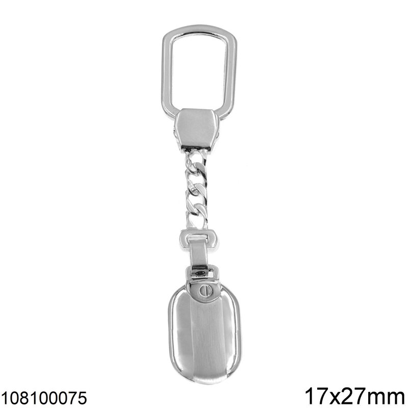 Silver 925 Finished Keychain 17x27mm
