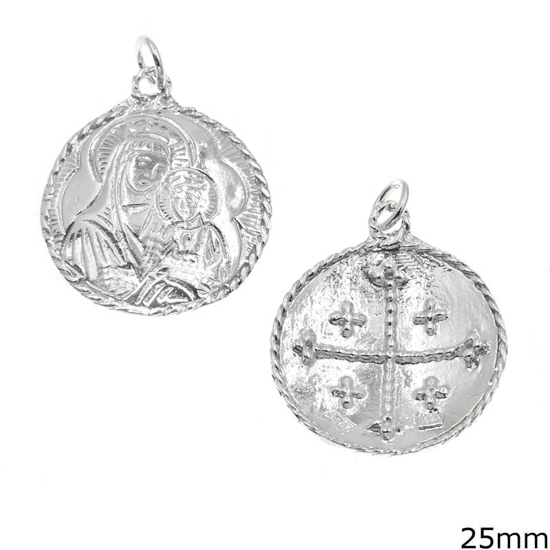 Silver 925  Pendant Holy Mary 25mm
