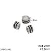 Casting Bead 6x4.2mm with 3.8mm Hole , Antique silver plated