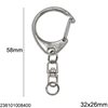 Iron Keychain with C-Hook 32x26mm and Swivel Key Ring Connector