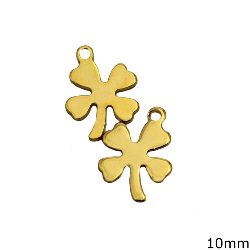 Stainless Steel Pendant 4 Leaf Clover  10mm