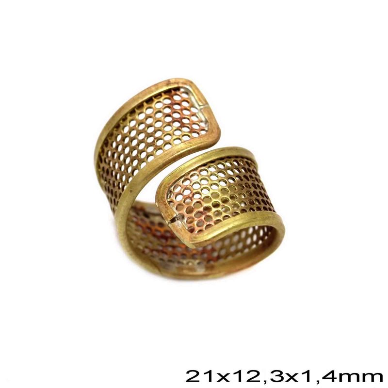 Brass Ring with Base 21x12,3x1,4mm