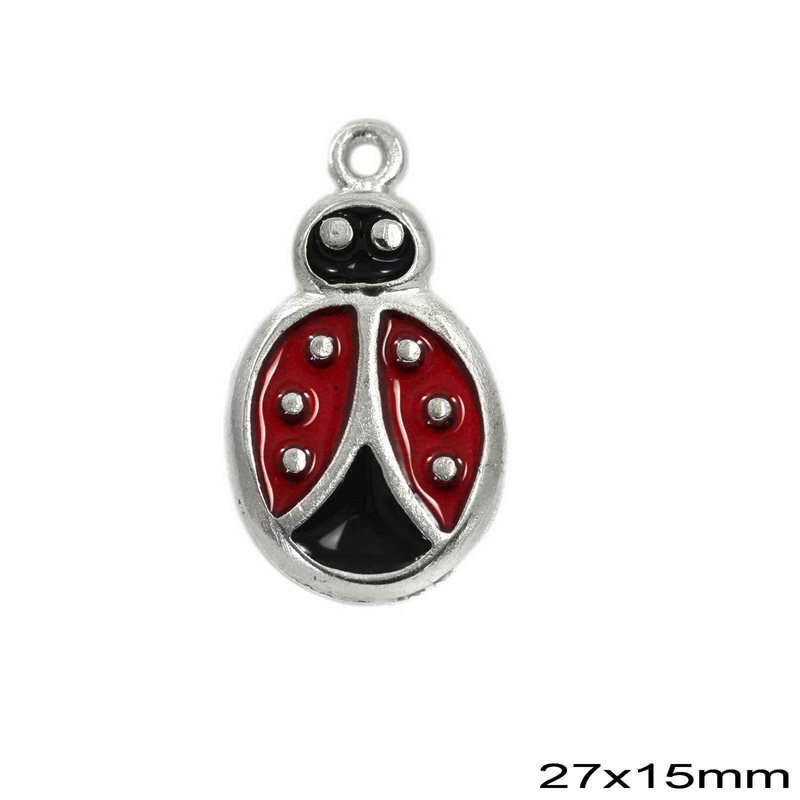 Casting Pendant  Ladybug 27x15mm