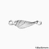 Silver 925 Spacer & Pendant Feather 18x5mm