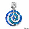 Silver 925 Pendant Spiral with Opal 28mm