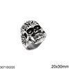 Stainless Steel Male Ring Skull 20x30mm