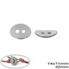 Casting 2-Hole Button Clasp 14x11mm