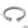 Stainless Steel Twisted Cuff Bracelet 8mm