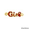 Μενταγιόν & Διάστημα Ασημένιο 925  "Girl" με Σμάλτο 18mm, 21x12mm