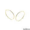 Silver 925 Hoop Earrings  2x12-85mm