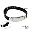 Stainless Steel Bracelet with Tag 12x42mmand Rubber 10mm, 26cm