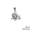 Silver 925 Pendant Snail with Shiva's Eye 10mm