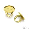 Brass Ring with Round Cup Base 23mm Open
