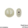 Ceramic Round Flat Bead 15x7.3mm with 2.5mm Hole