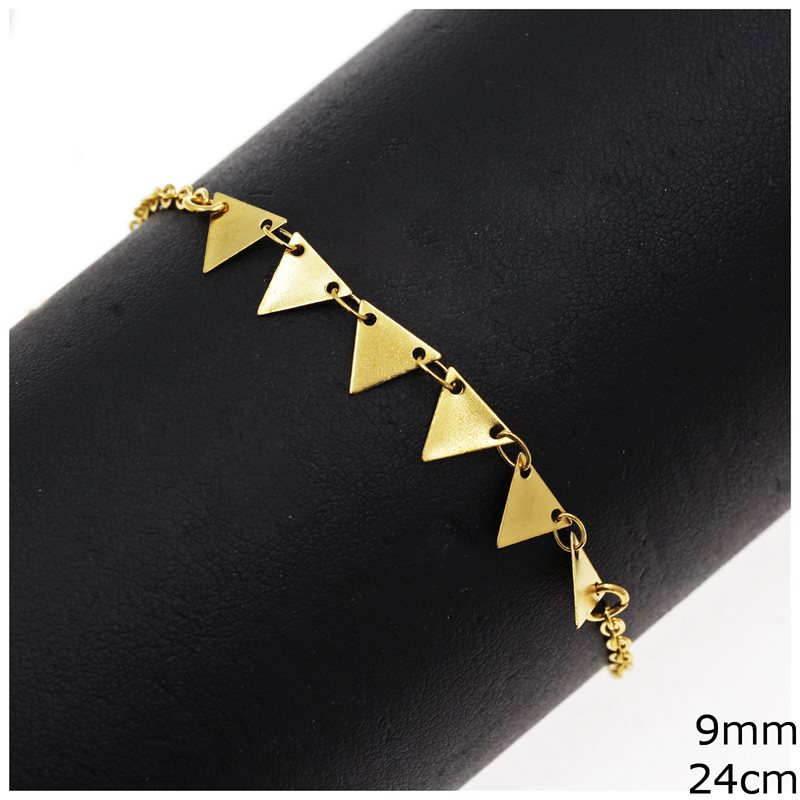 Stainless Steel Anklet Triangle 9mm,24cm