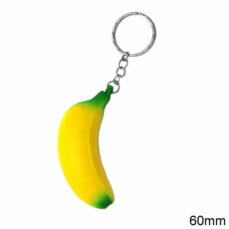 PU Squishy Banana with Keyholder 60mm