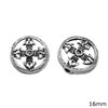 Silver 925 Bead with Cross 16mm