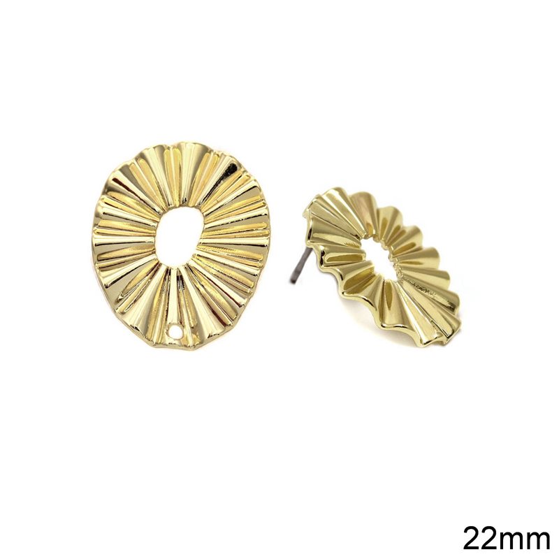 Casting Round Earring Stud with Hole 22mm