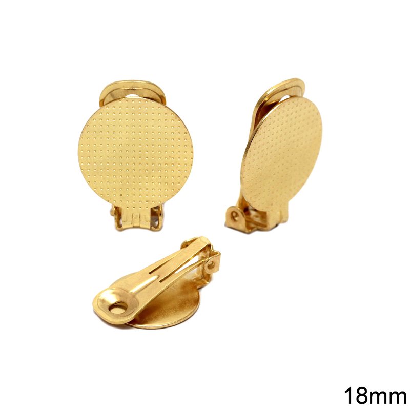 Brass Clip on Earring Base 18mm