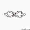 Silver 925 Spacer & Pendant Infinity with Zircon 5x13mm