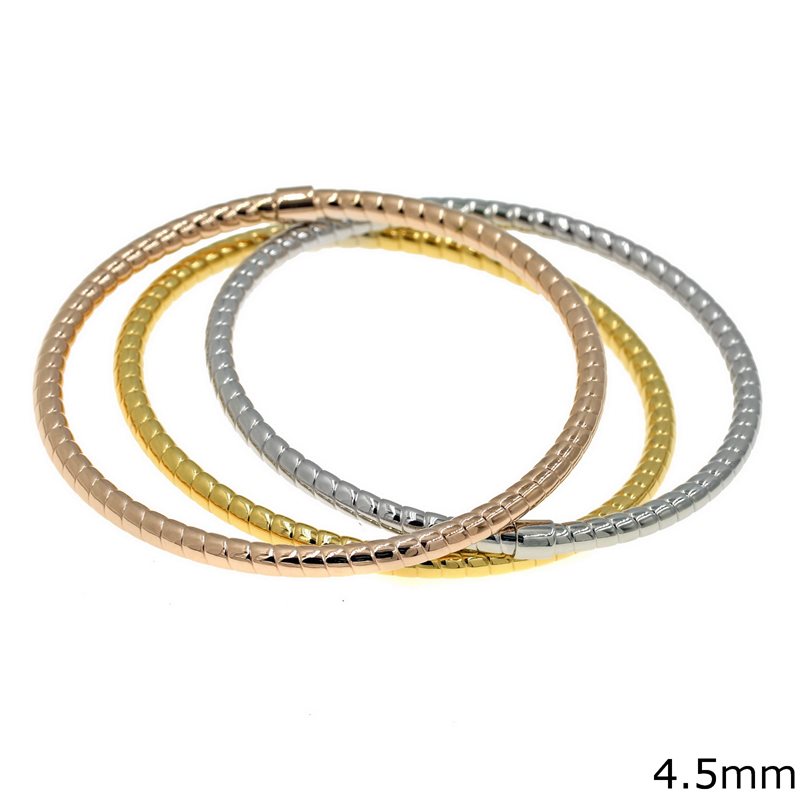 Stainless Steel Twisted Bangle Bracelet 4.5mm