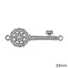 Metallic Spacer Key with Star and Zircon 33mm