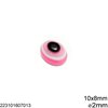 Plastic Oval Evil Eye Bead 10x8mm with 2mm hole