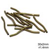 Brass Curved 'S' Tube Bead 30x2mm with 1,4mm hole