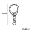 Iron Keychain with C-Hook 27x22mm and Swivel Key Ring Connector