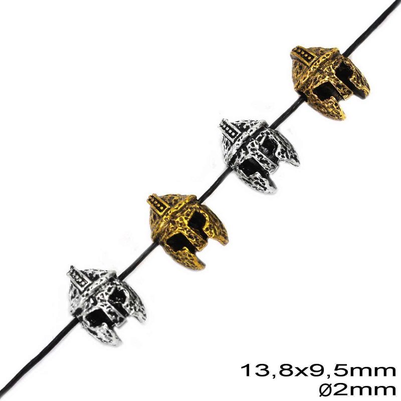 Χάνδρα Χυτή Περικεφαλαία 13.8x9.5mm με Τρύπα 2mm