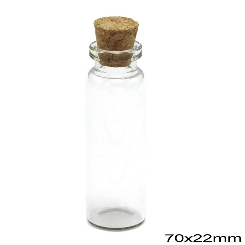 Glass Bottle with Cork 70x22mm