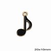 Casting Pendant Music Note with Enamel 20x10mm